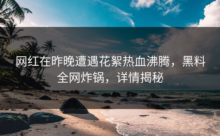 网红在昨晚遭遇花絮热血沸腾，黑料全网炸锅，详情揭秘