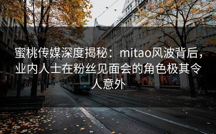 蜜桃传媒深度揭秘：mitao风波背后，业内人士在粉丝见面会的角色极其令人意外