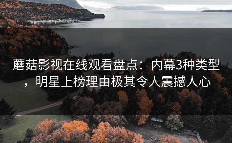 蘑菇影视在线观看盘点：内幕3种类型，明星上榜理由极其令人震撼人心