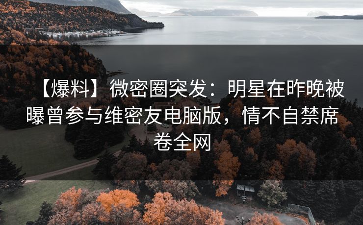 【爆料】微密圈突发：明星在昨晚被曝曾参与维密友电脑版，情不自禁席卷全网